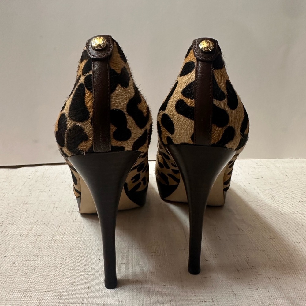 Michael Kors Animal Print Peep Toe Heels - Picture 3 of 14